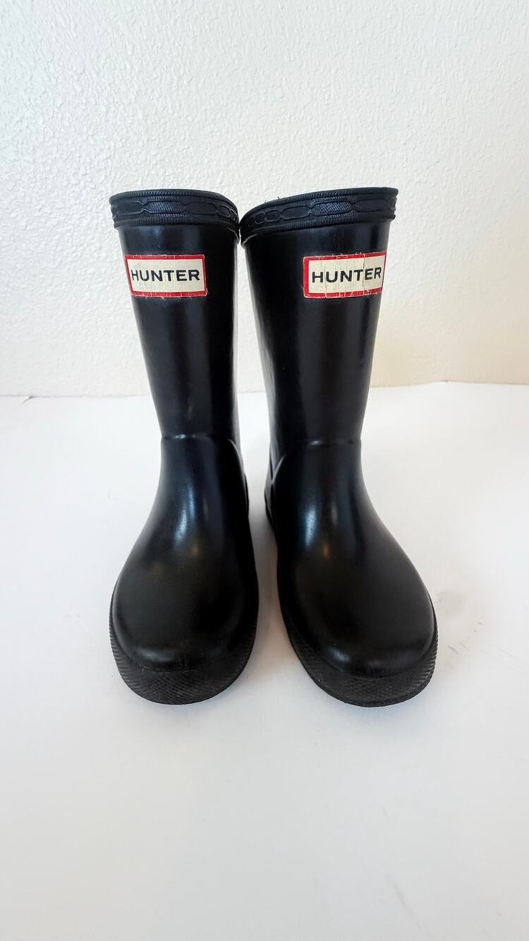 Hunter Kids First Classic Rain Boots UK 7 US Toddler 8 Black